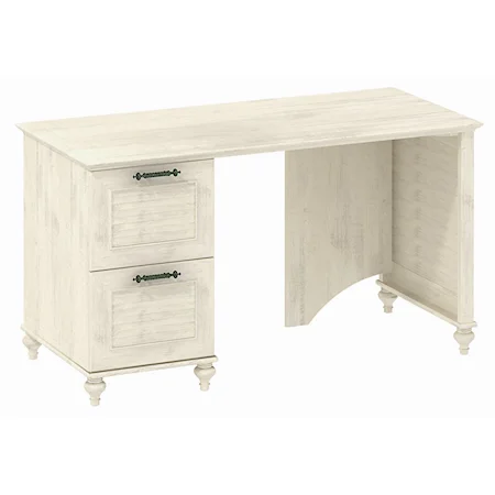 Single Pedestal Computer Desk with File Drawers